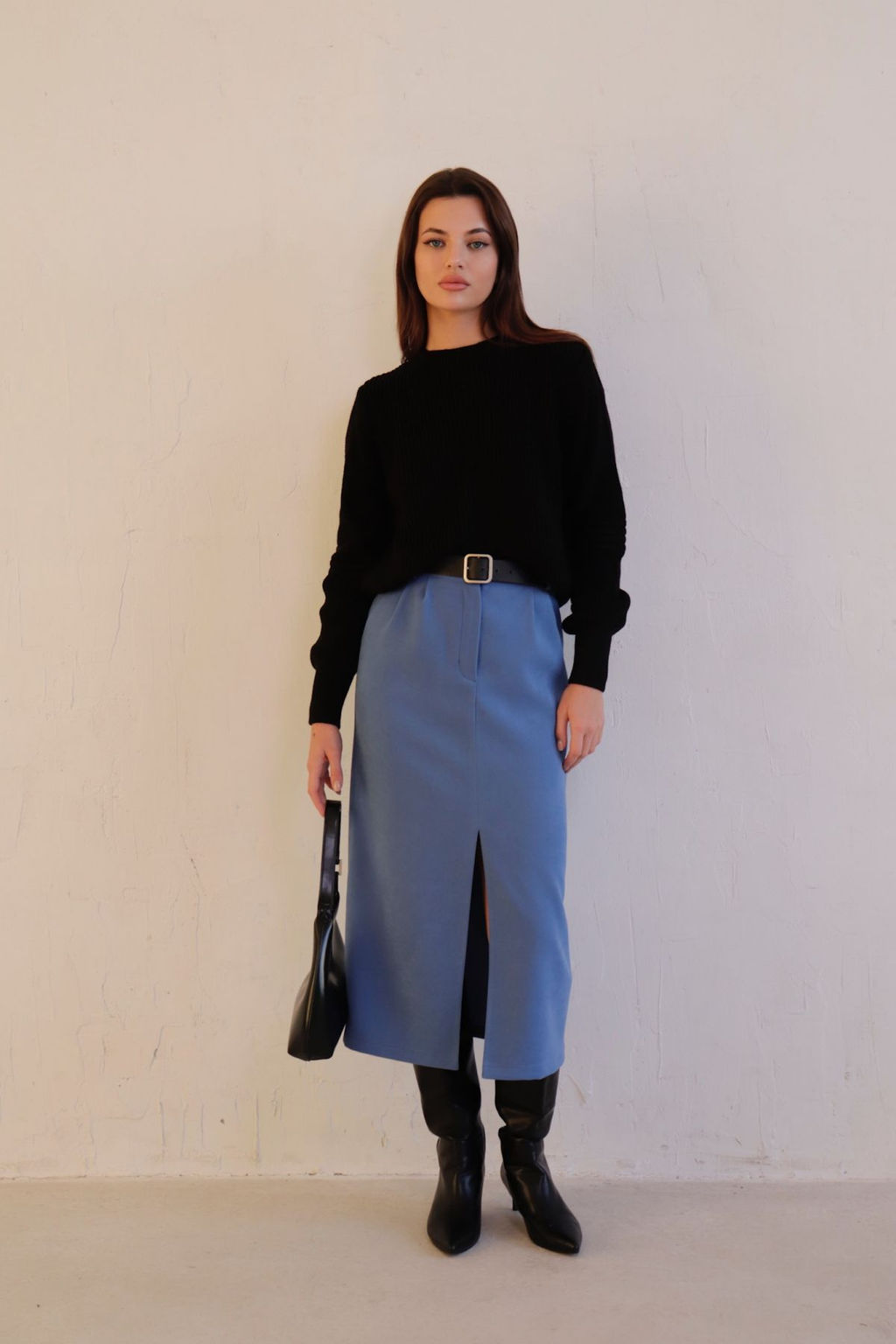 11217 Юбка миди-макси тёмно-голубая - Martichelli фото 10