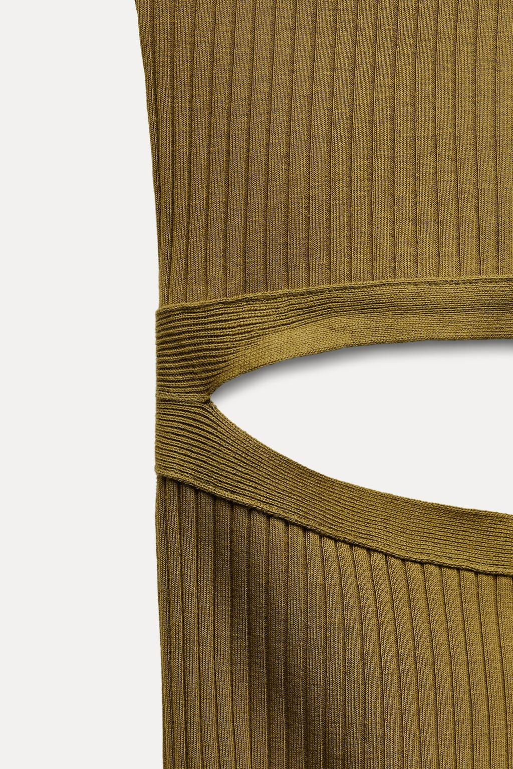 CUT-OUT RIBBED DRESS - Zara фото 3