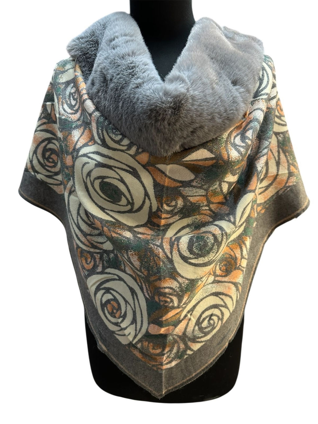 Платок-накидка с мехом