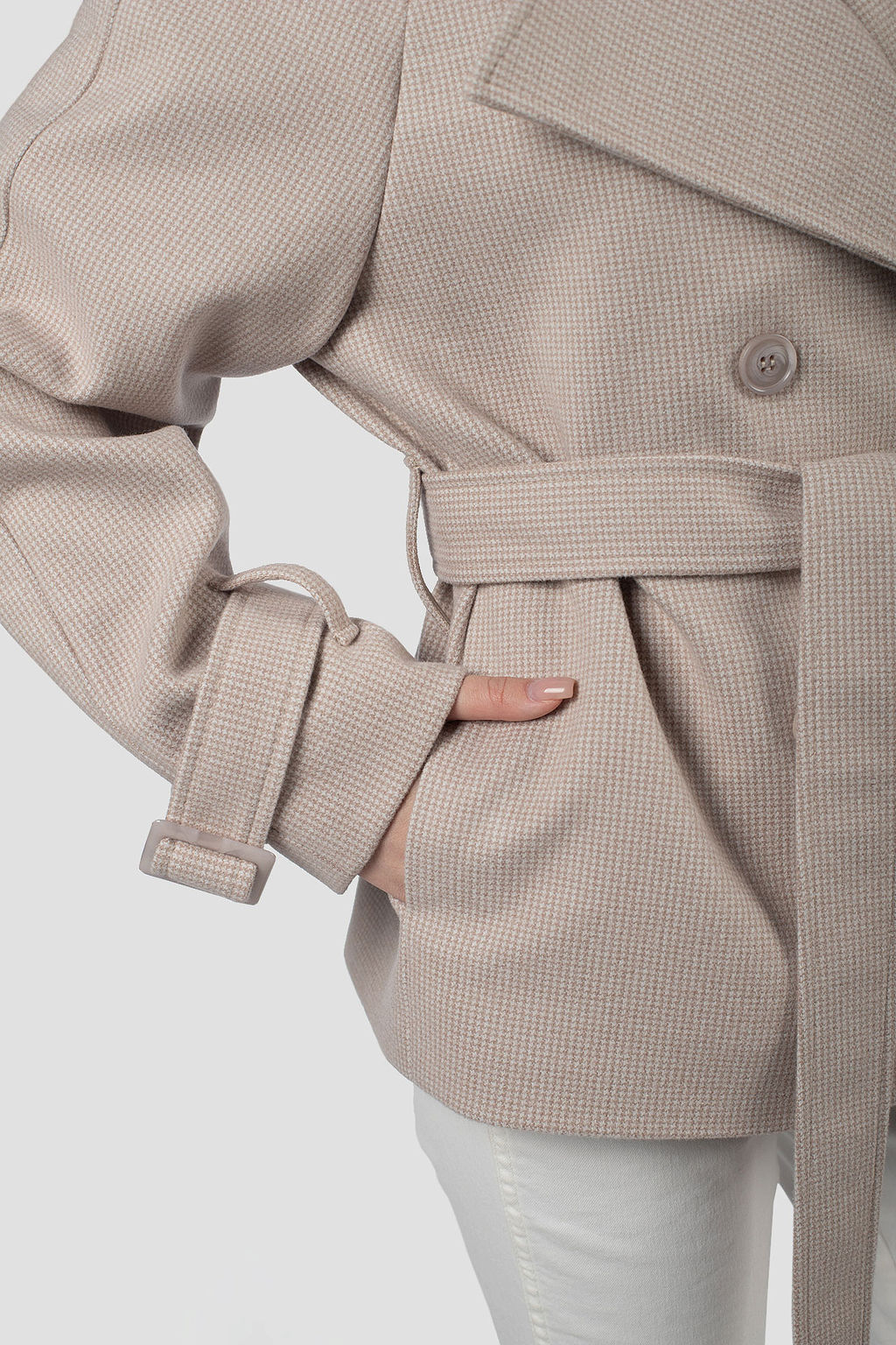 01-12223 Пальто женское демисезонное (пояс) - El podio фото 8