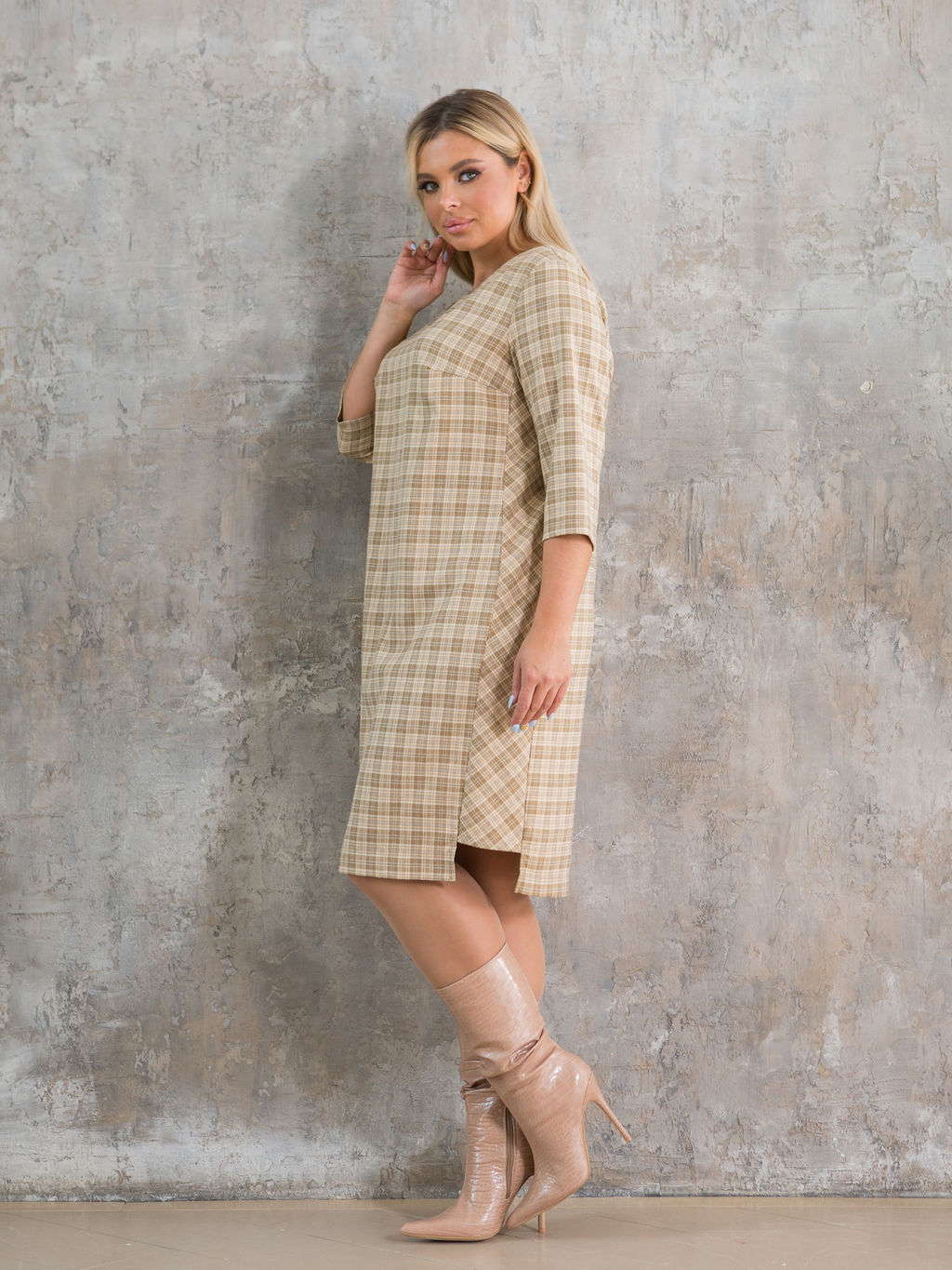 Платье 1356 голубая клетка - Novita фото 14