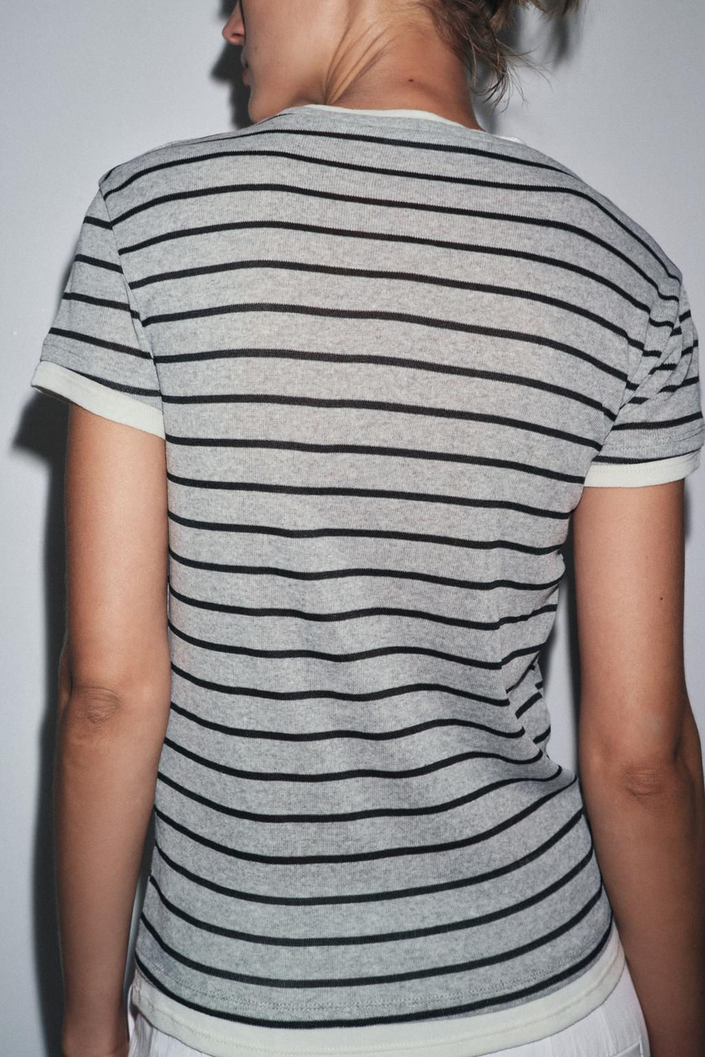 DOUBLE STRIPE T-SHIRT - Zara фото 16
