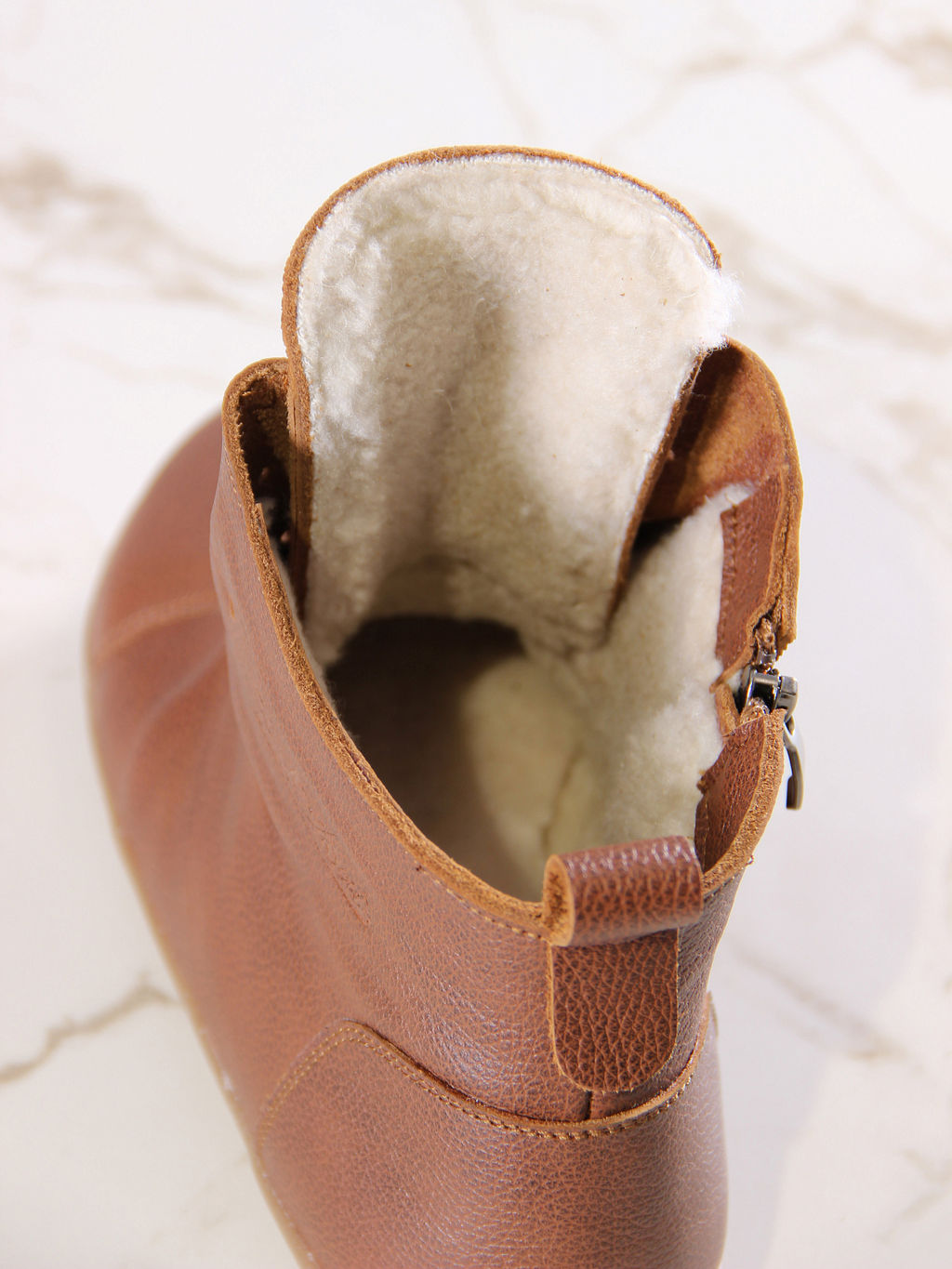 Босоногие ботинки 352.NATAbr.Коньяк/мех