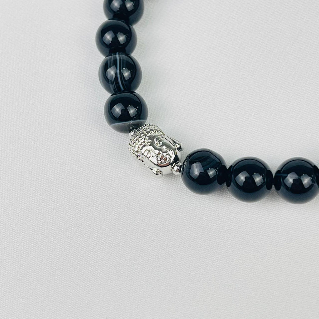 Браслет Будда из полосатого Агата 18 см - Радуга самоцветов фото 3