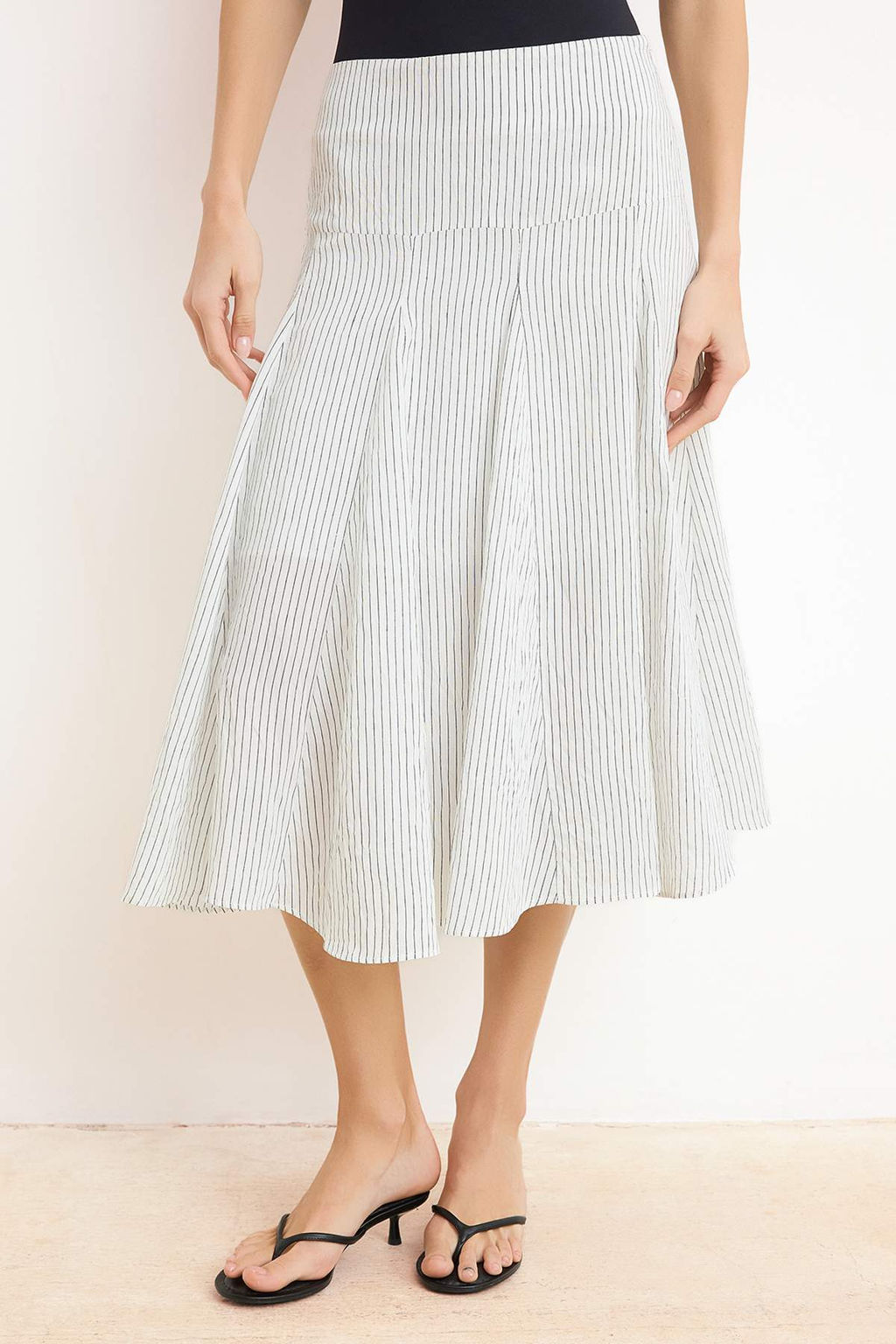 Beyaz Cizgili Astarl? Klos Midi Etek TWOSS26ET00073 - Trendyolmilla фото 3