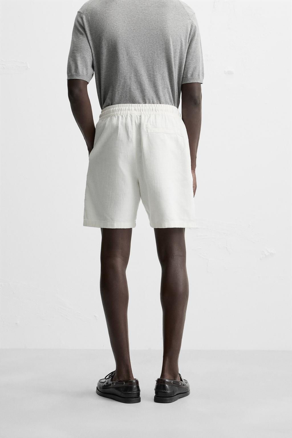 TEXTURED REGULAR FIT BERMUDA SHORTS - Zara фото 30