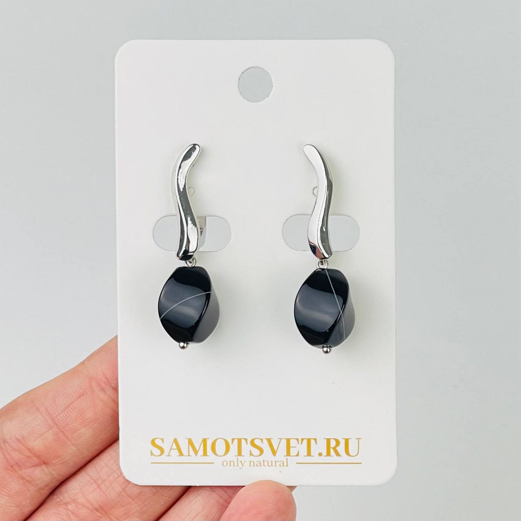 Серьги из полосатого Агата