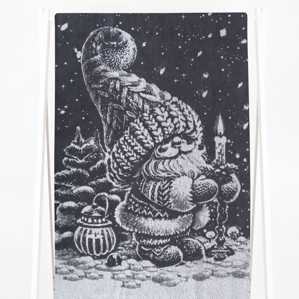 Полотенце махровое 6с102.411ж1 Рождественской ночью (графит5) 67х150см