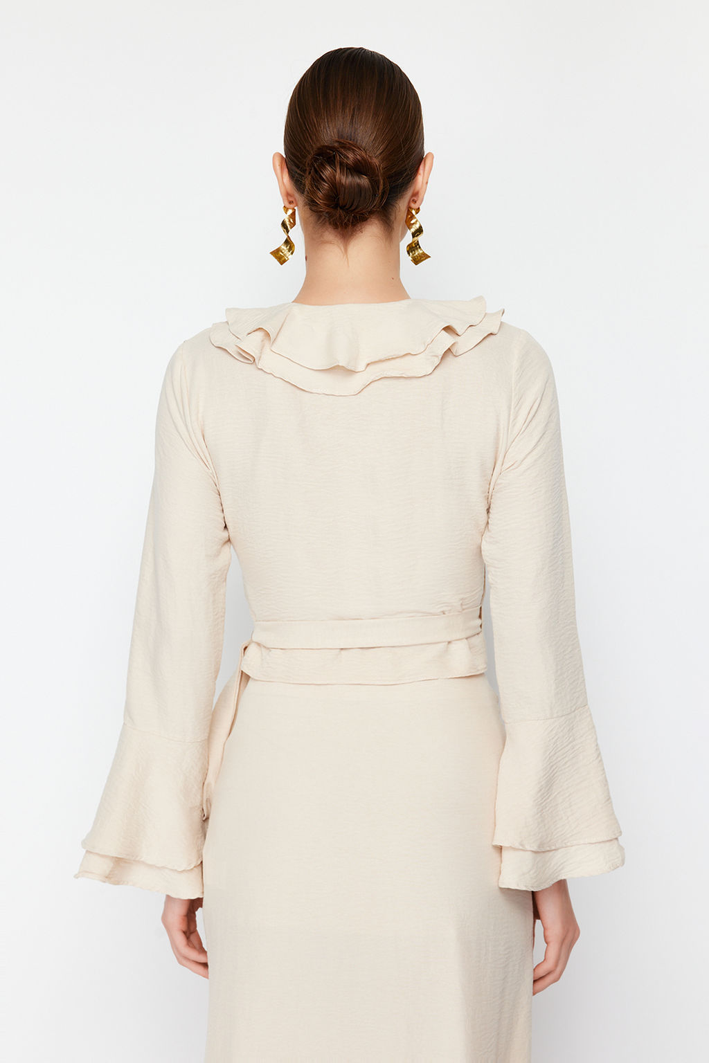 Bej Onu Baglamal? Crop Dokuma Bluz TWOSS24BZ00234 - Trendyolmilla фото 7