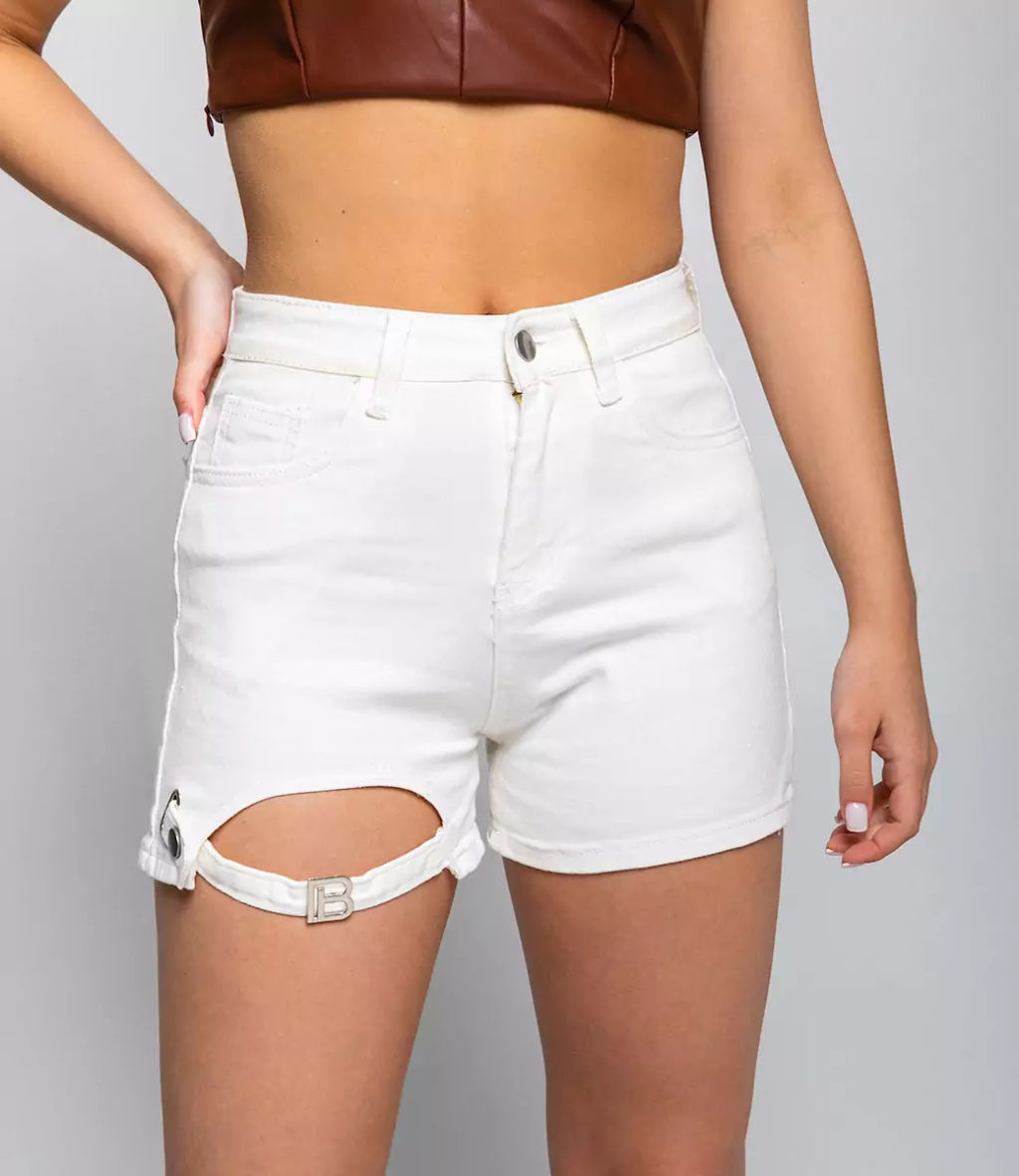 Джинсовые шорты #КТ11390, белый