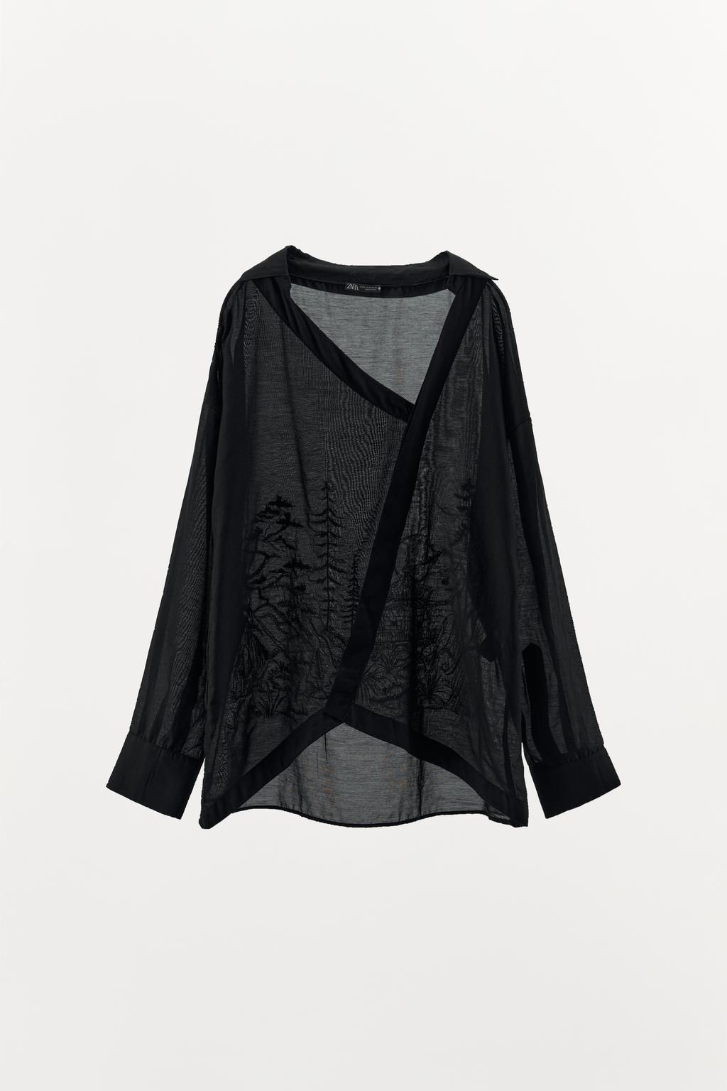 OVERSIZE SHIRT WITH BACK EMBROIDERY - Zara фото 4