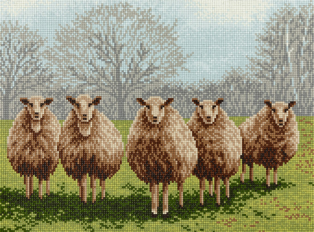 Кристальная (алмазная) мозаика ФРЕЯ ALPD-220 на подрамнике Отважная пятерка 40 х 30 см