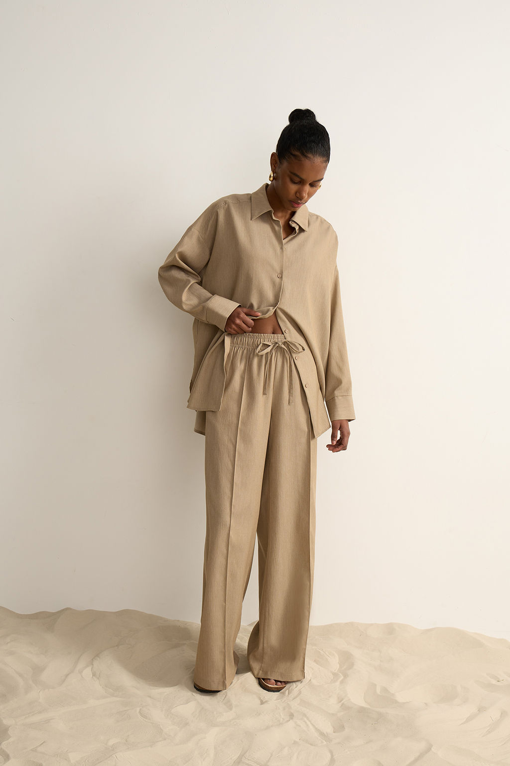 Рубашка оверсайз с эффектом меланж - Mollis фото 7