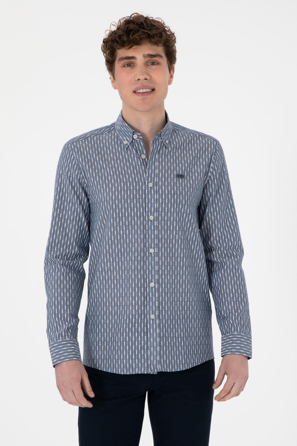 Erkek A__k Lacivert Uzun Kollu G_mlek Sepette S_rpriz _ndirim