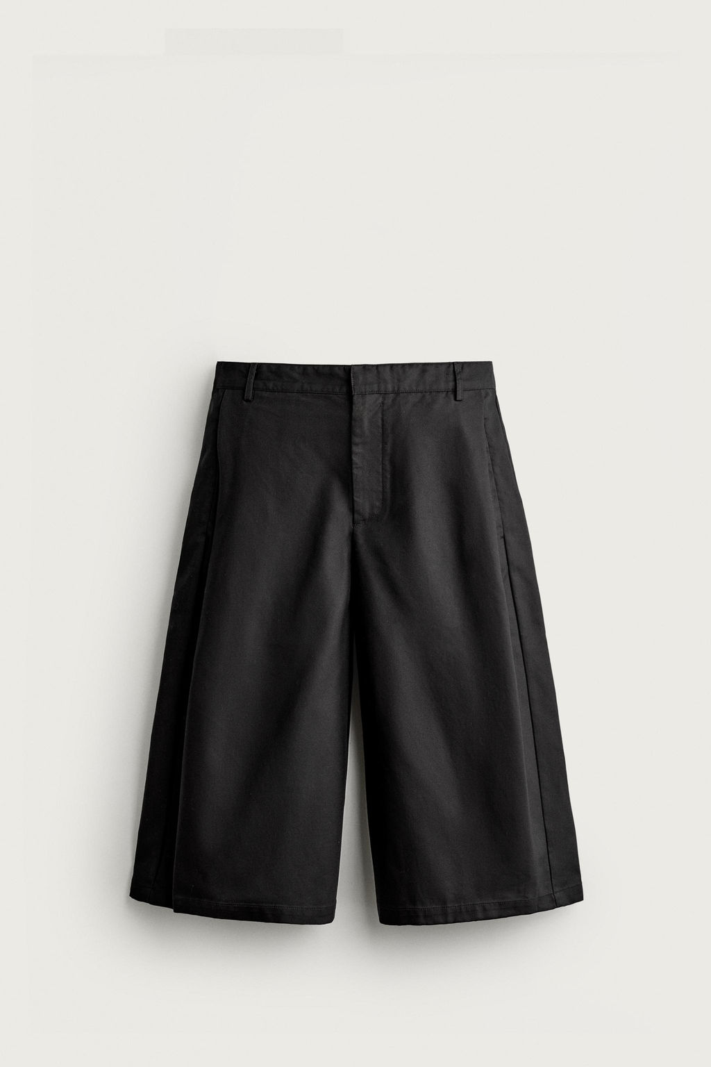 PANTAL?N CULOTTE RELAXED FIT PLIEGUES LATERALES / Negro - Zara фото 7