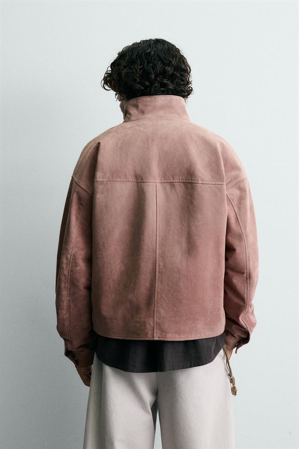CROPPED FIT LEATHER SPLIT SUEDE JACKET - Zara фото 12