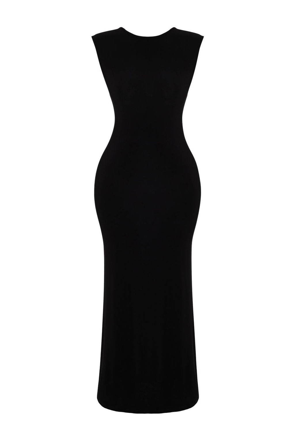 TRENDYOLMILLA Siyah S?rt Dekolteli Fitted/Vucuda Oturan Maxi Esnek Orme Maxi Kalem Elbise TWOSS24EL00090  фото 6
