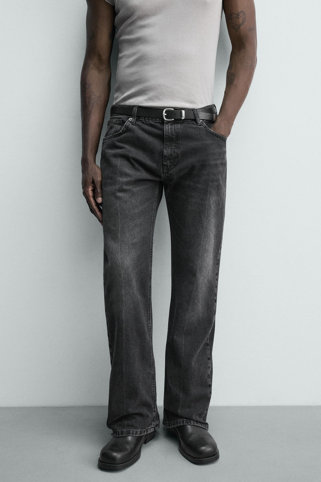 JEANS FLARE FIT ABERTURA / Carb?n - Zara фото 5