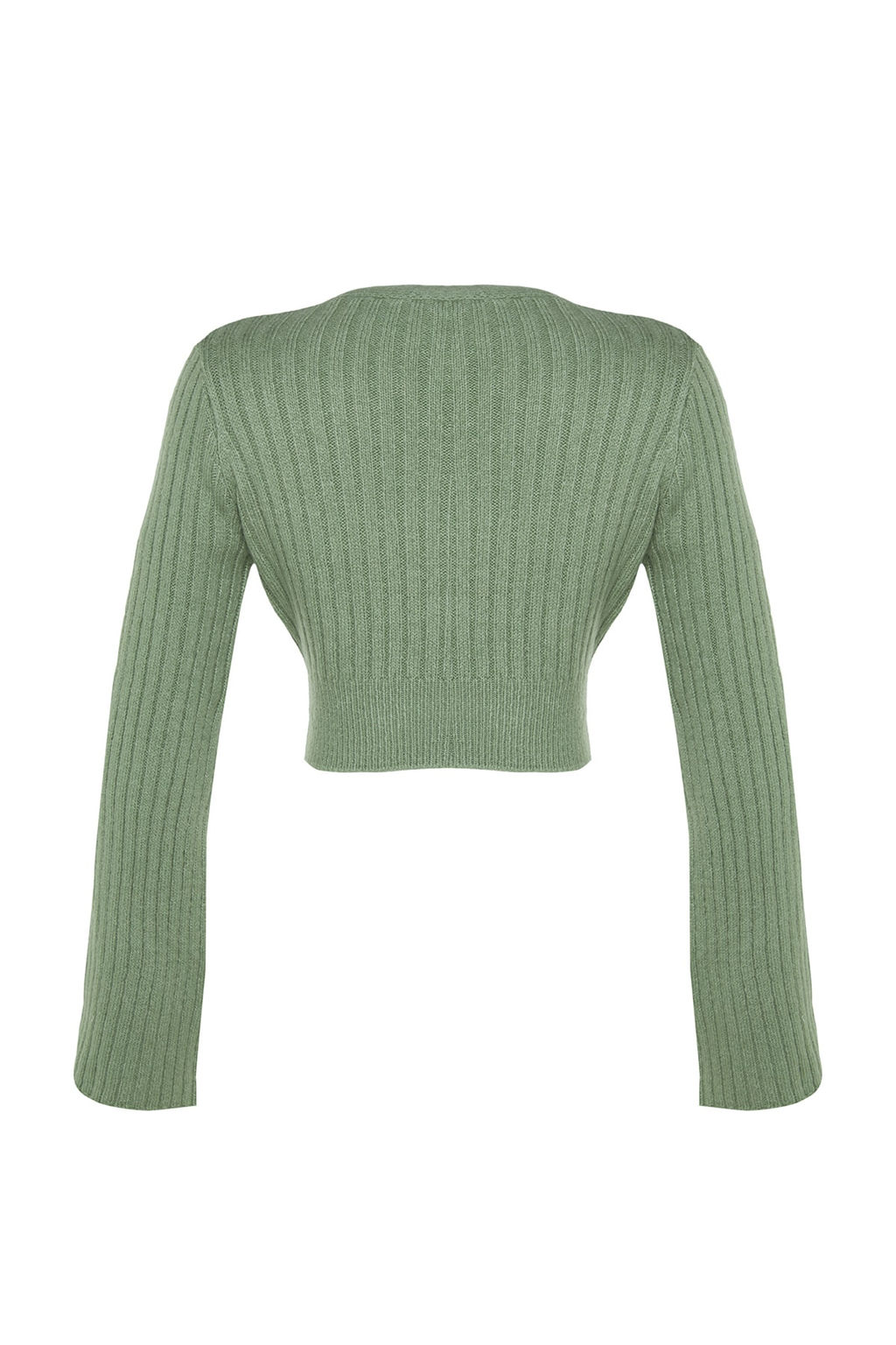 Mint Crop Yumusak Dokulu Kruvaze Triko Kazak TWOAW24KZ00381 - Trendyolmilla фото 8