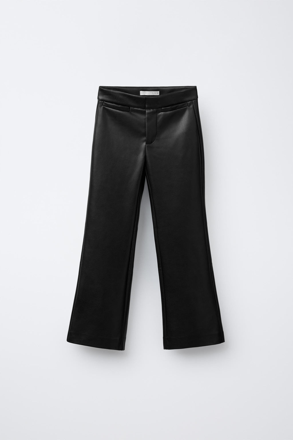 FAUX LEATHER FLARE TROUSERS
