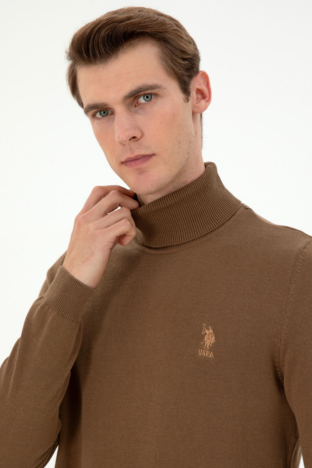 Мужской базовый свитер хаки меланжевого цвета Неожиданная скидка в корзине - U.s. polo assn фото 2