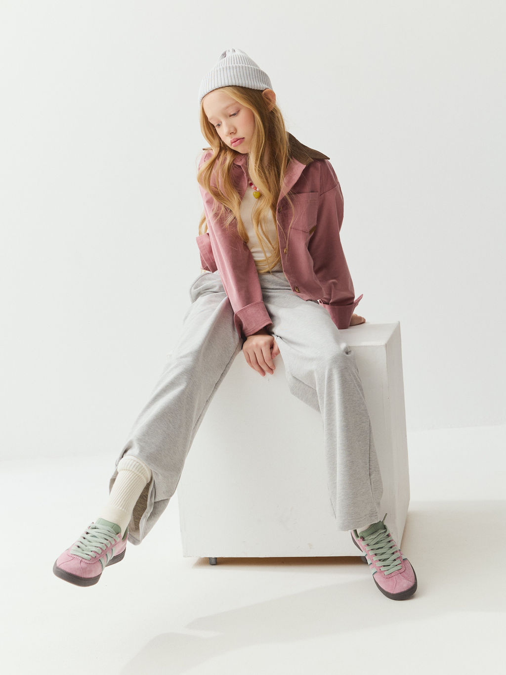 Брюки палаццо облегченные Серый меланж 7+ - Bungly фото 8