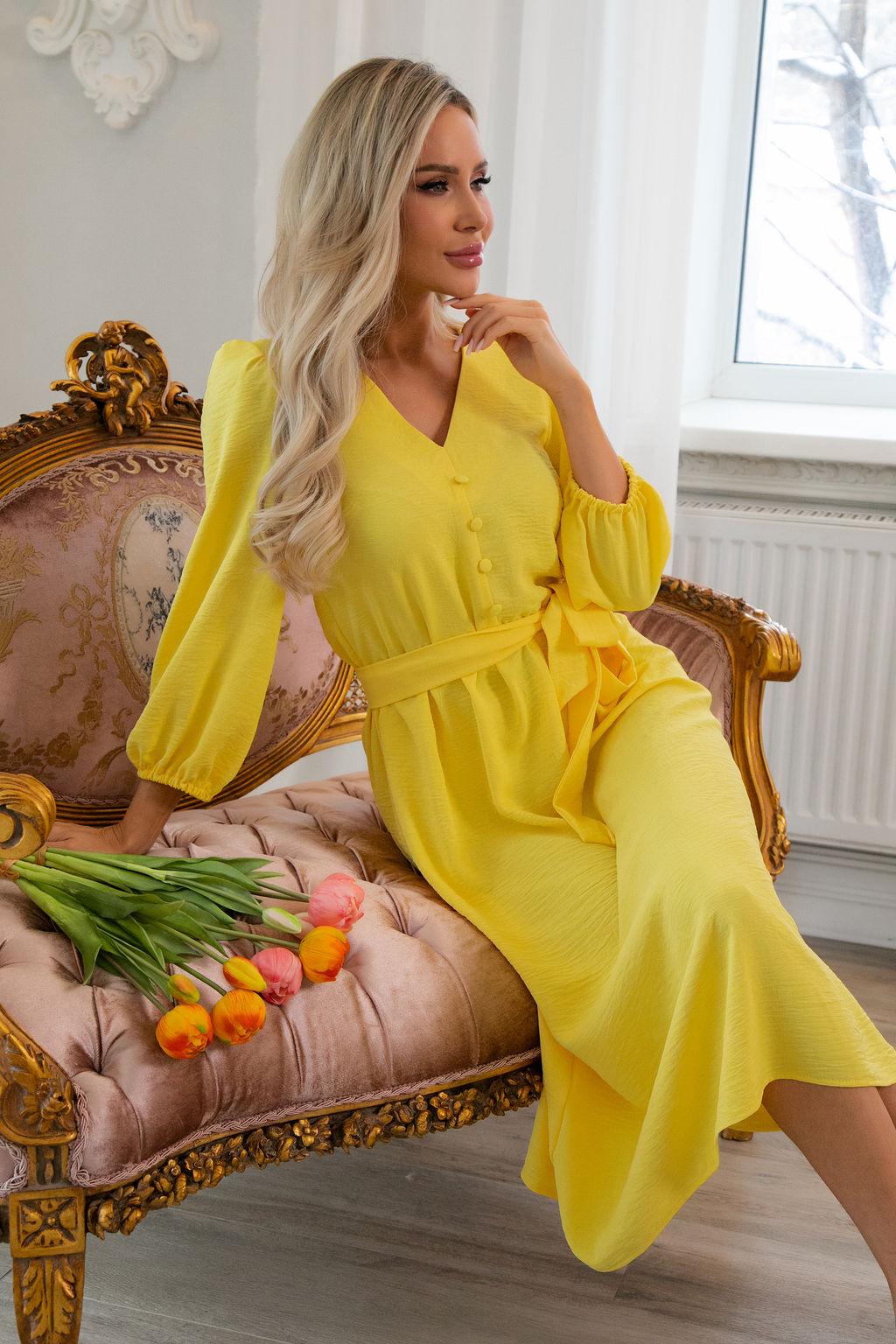 Платье Open Style 6691 желтый