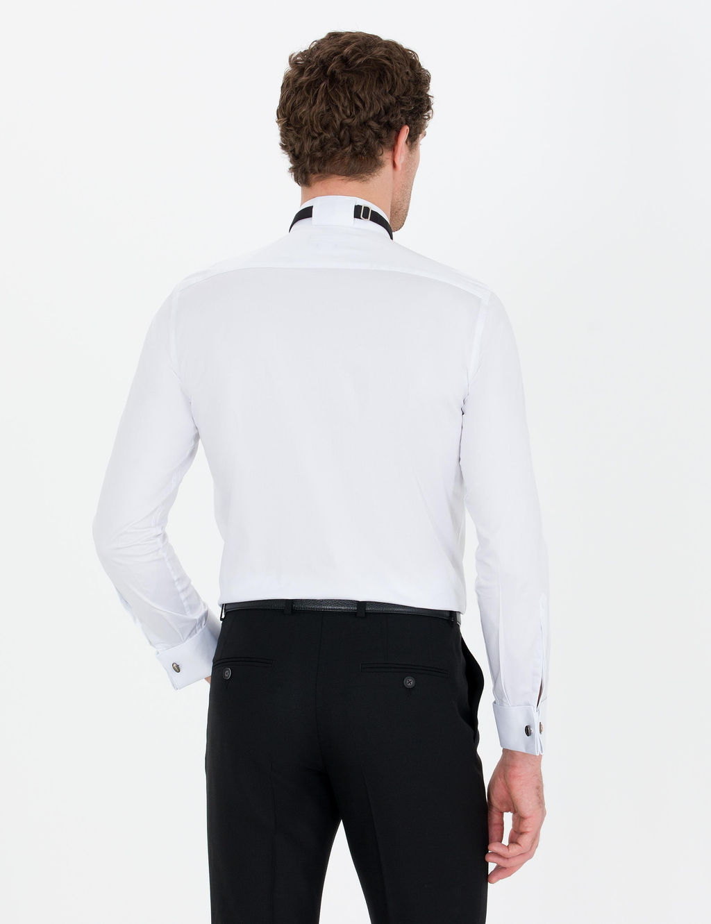 Белая приталенная рубашка под смокинг - Cacharel фото 5