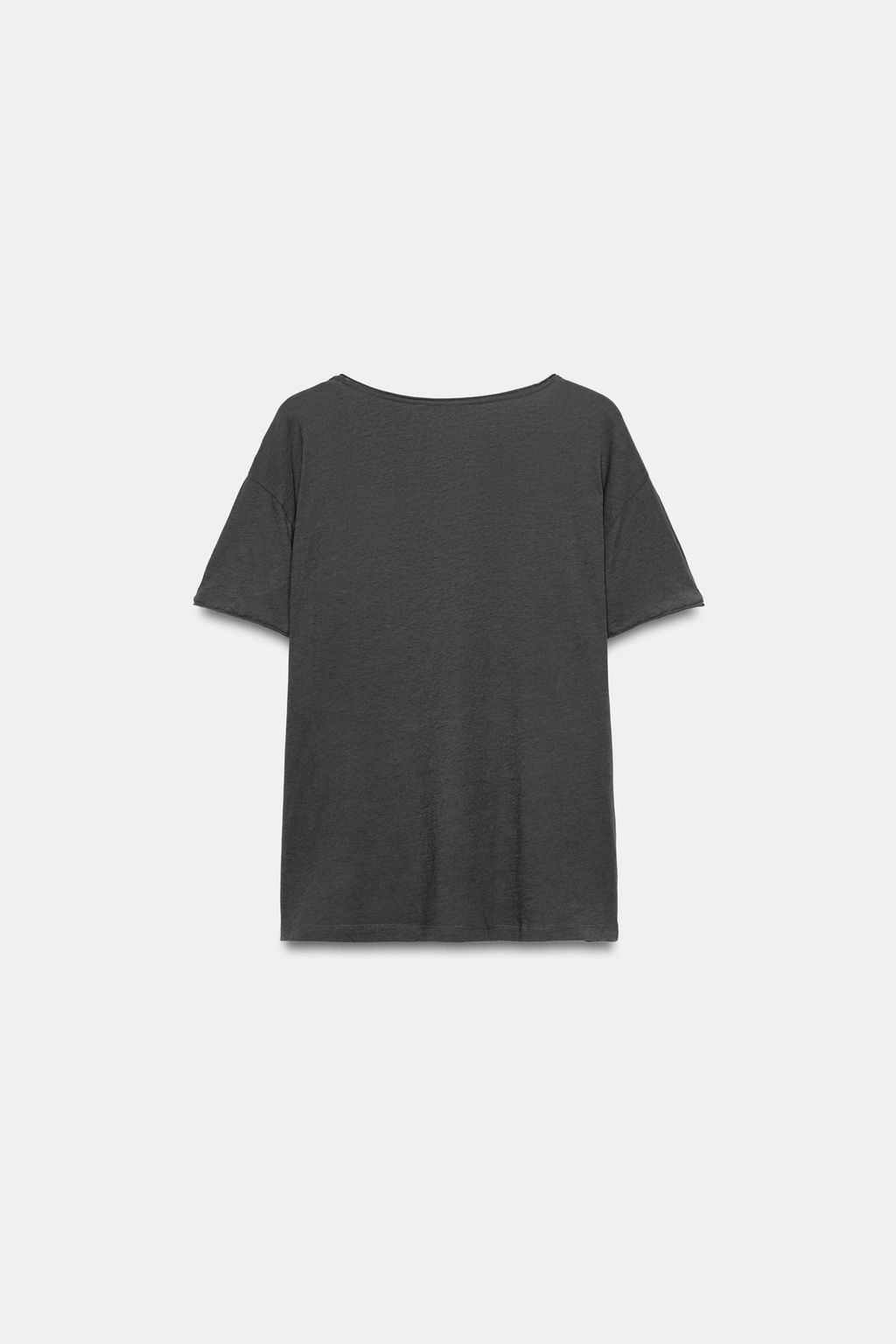 CAMISETA BOLSILLO ALGOD?N / Gris antracita - Zara фото 5