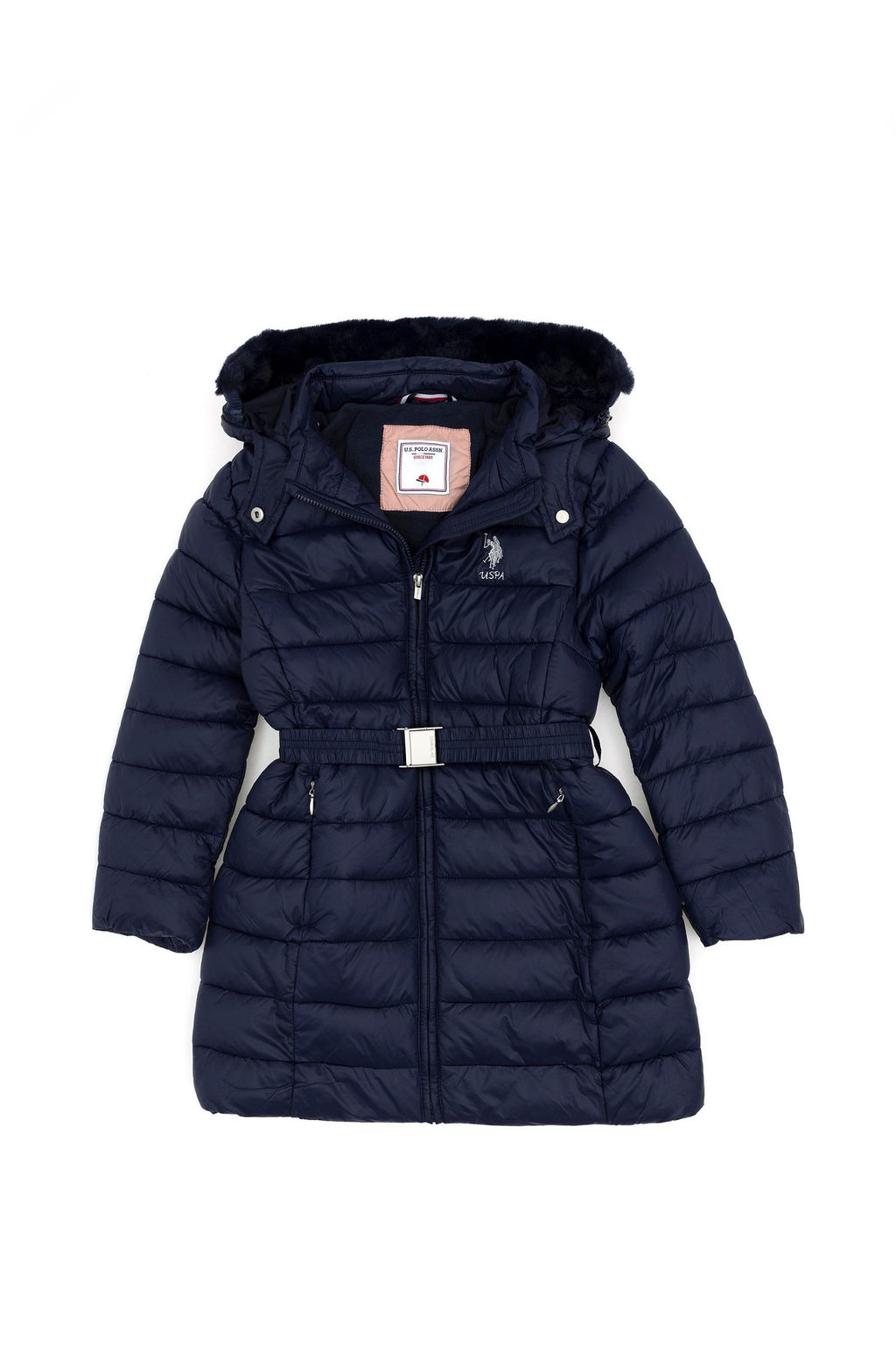 Темно-синее пальто для девочки - U.s. polo assn фото 2