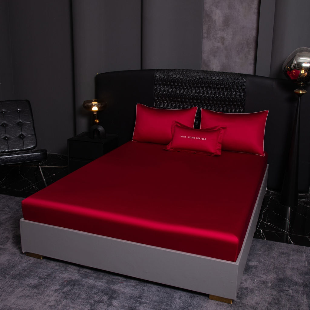 Комплект постельного белья Однотонный Сатин Премиум на резинке OCPR013 180*200*30;160*200*30;140*200*30 2 спальный 4 Наволочки