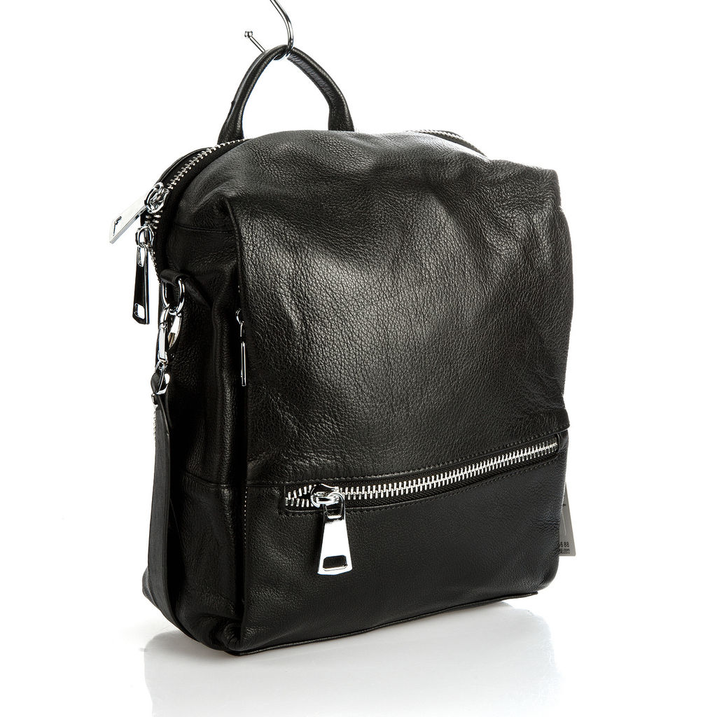 C0244H black, женский кожаный рюкзак Barcelo Biagi