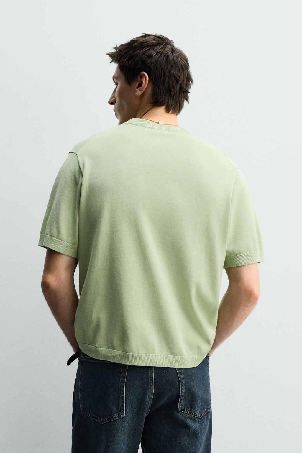 CAMISETA PUNTO LIGERO ALGOD?N / Musgo - Zara фото 3