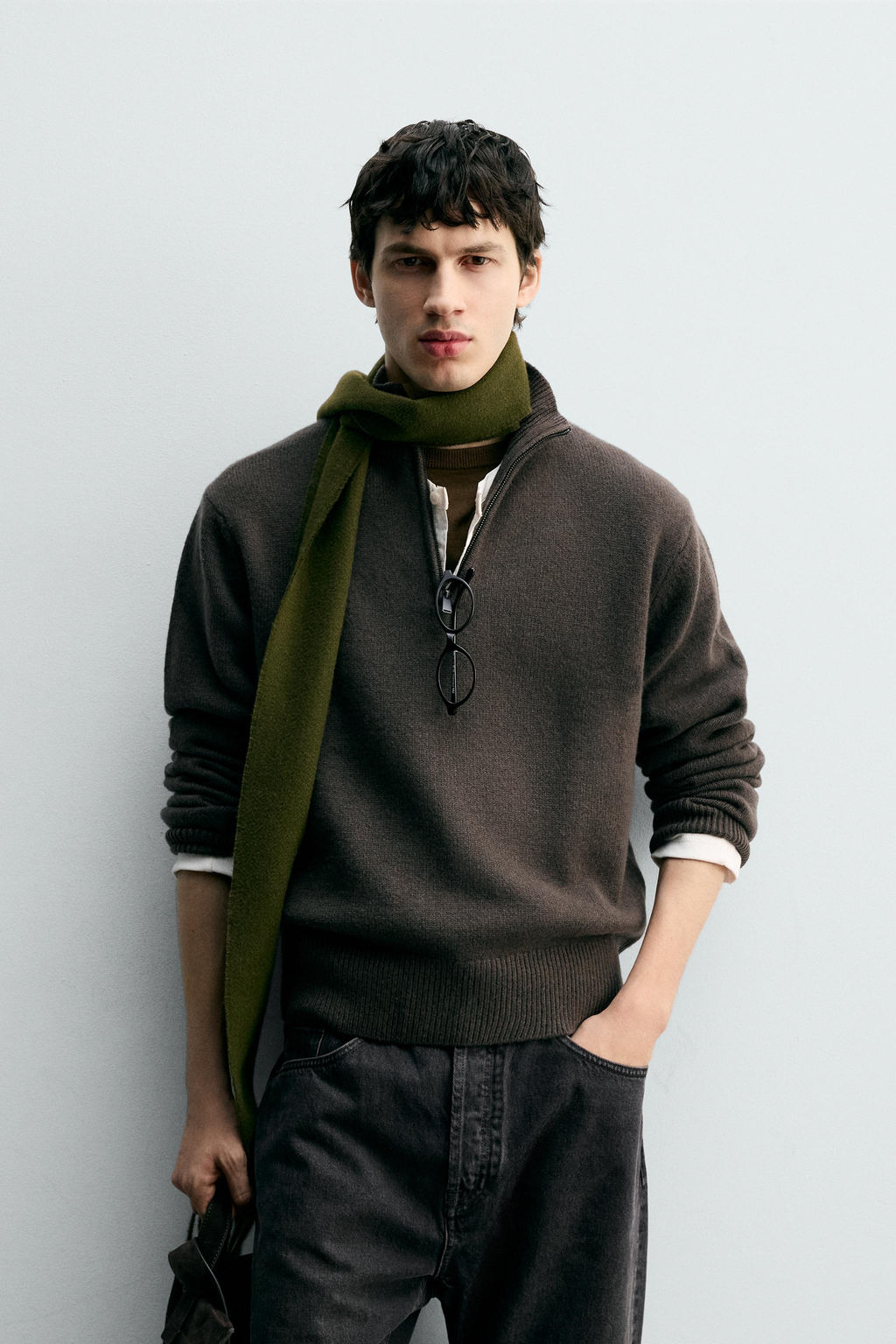 100% WOOL QUARTER-ZIP JUMPER - Zara фото 8