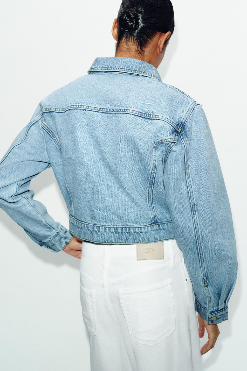 CAZADORA Z1975 CORTA DENIM HOMBRERAS / Azul medio - Zara фото 9
