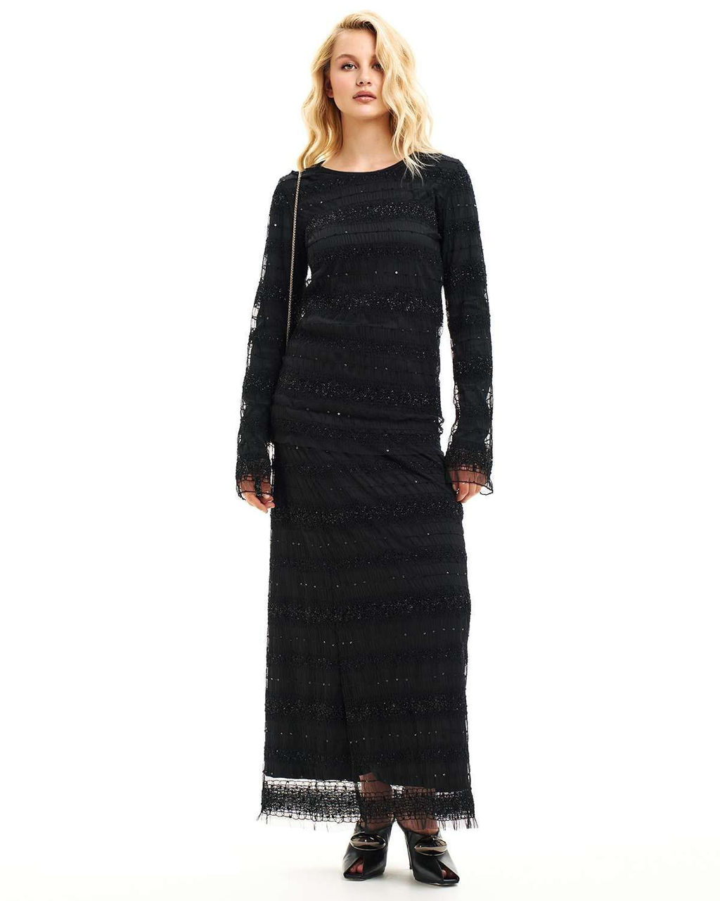 юбка макси из сетки с вышивкой и люрексом - Sahar art lab фото 8