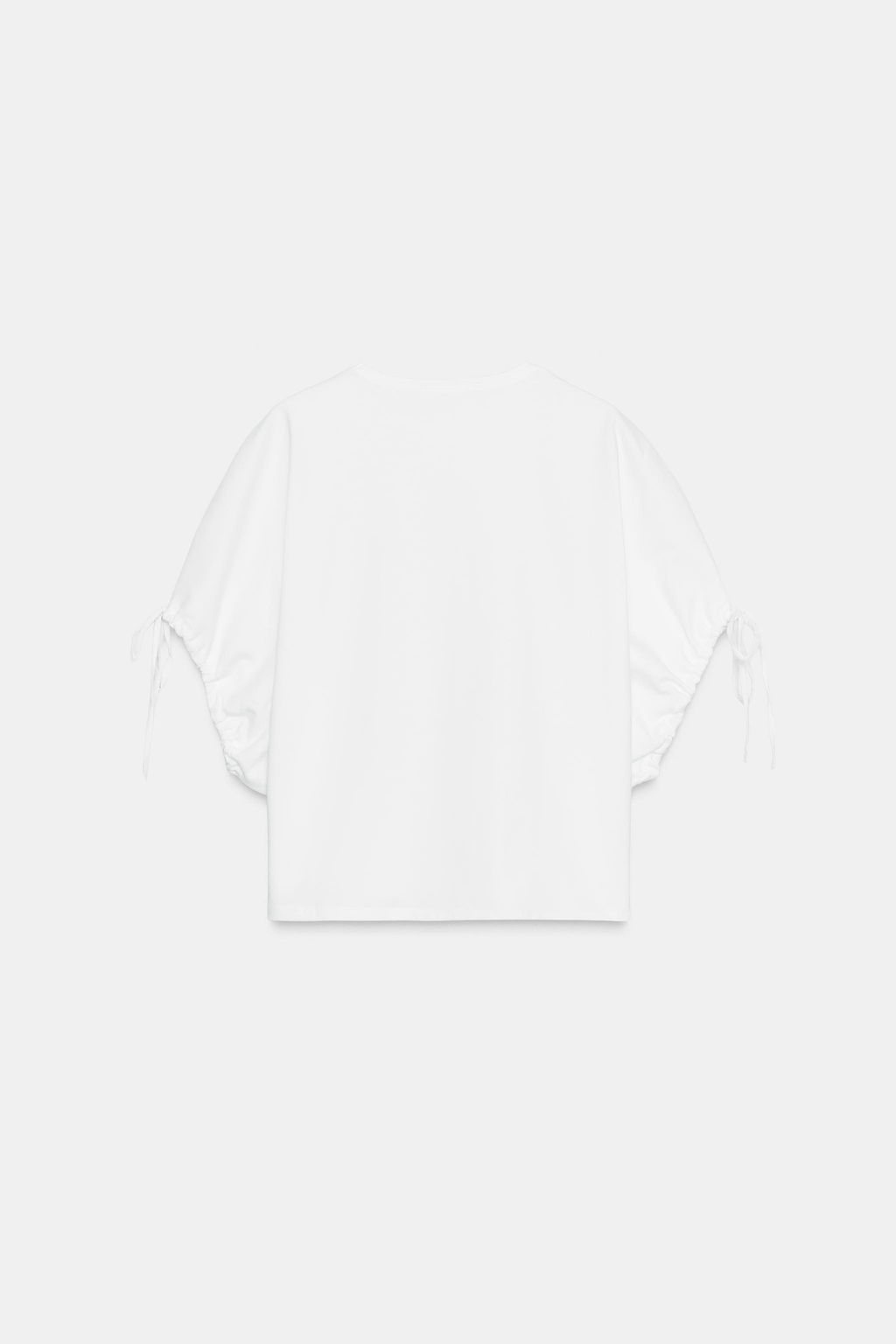 COTTON T-SHIRT WITH TIES - Zara фото 9