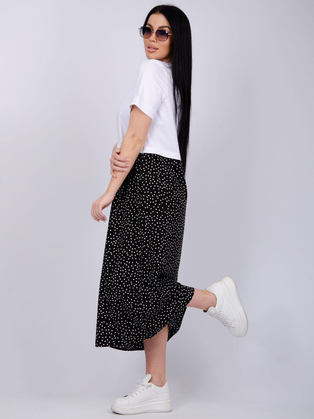 Платье "Виттория 3" горох, вискоза/кулирка (М)