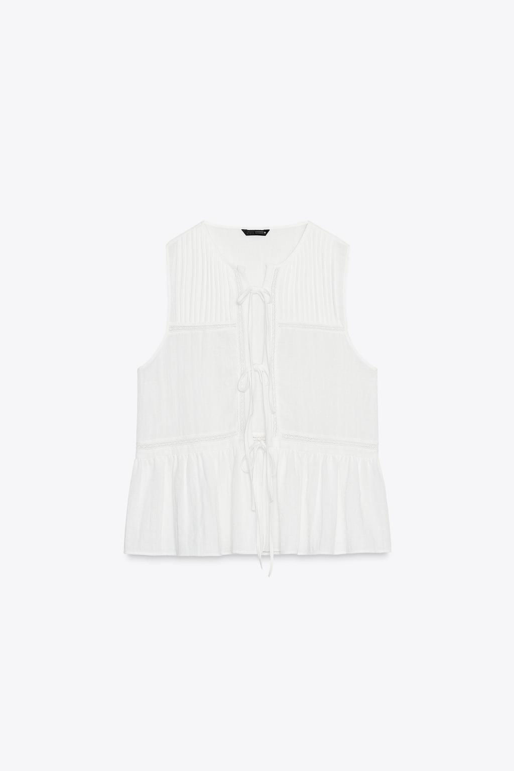 TOP WITH TIES AND TUCKS - Zara фото 5