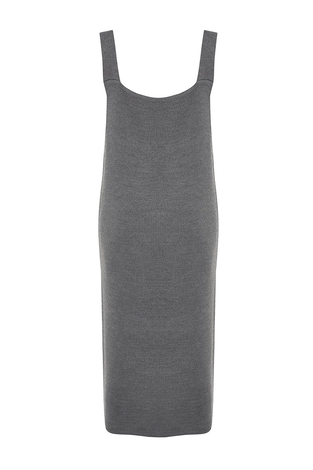 TRENDYOLMILLA Siyah Maxi Triko V Yaka Jile Elbise TWOAW24EL00011 фото 14