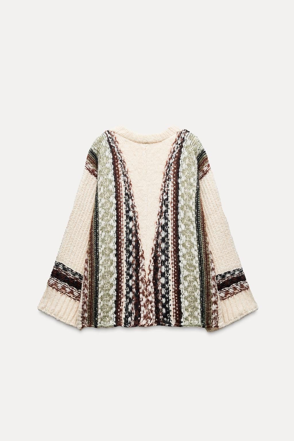 OVERSIZED JACQUARD CARDIGAN - Zara фото 3