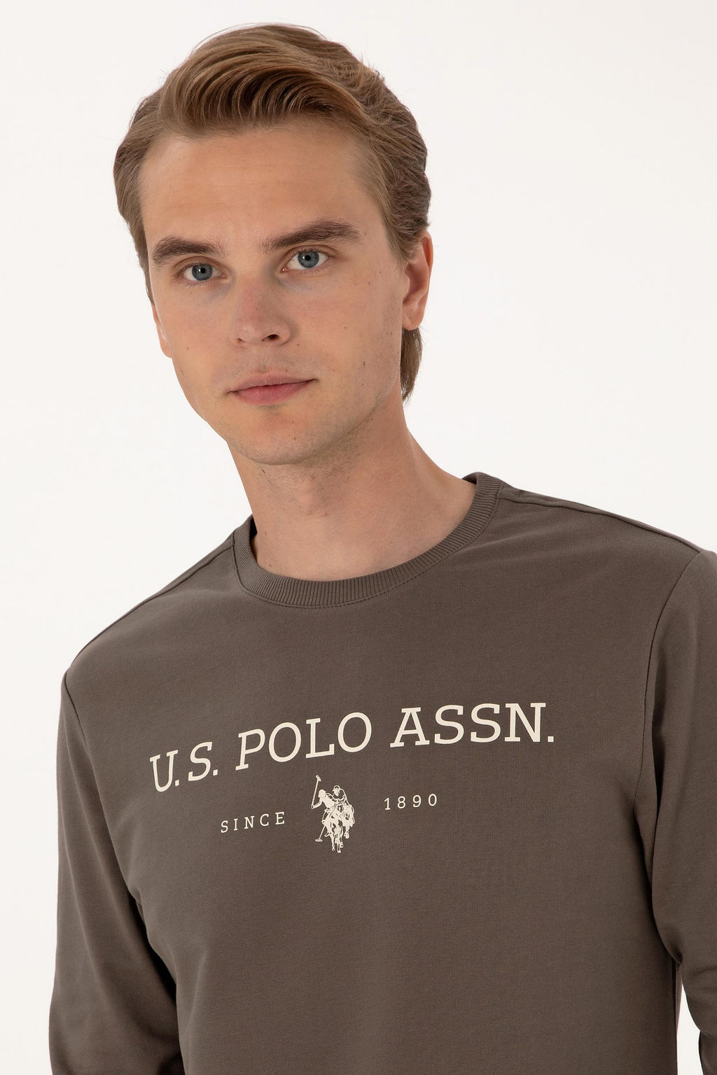 Erkek Vizon Basic Sweatshirt Sepette S_rpriz _ndirim - U.s. polo assn фото 2