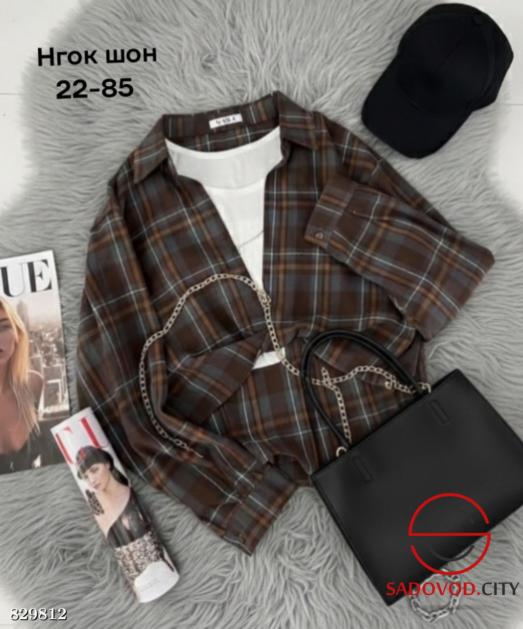 Рубашка женская в клетку