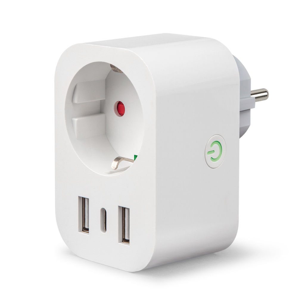 USH-A103 1G/UC/WF WHITE Умная розетка Wi-Fi. 2USB+Type-C (5В, 2,4A). 16A. До 3680Вт. Голосовое управление+приложение UnielSmart. TM Uniel