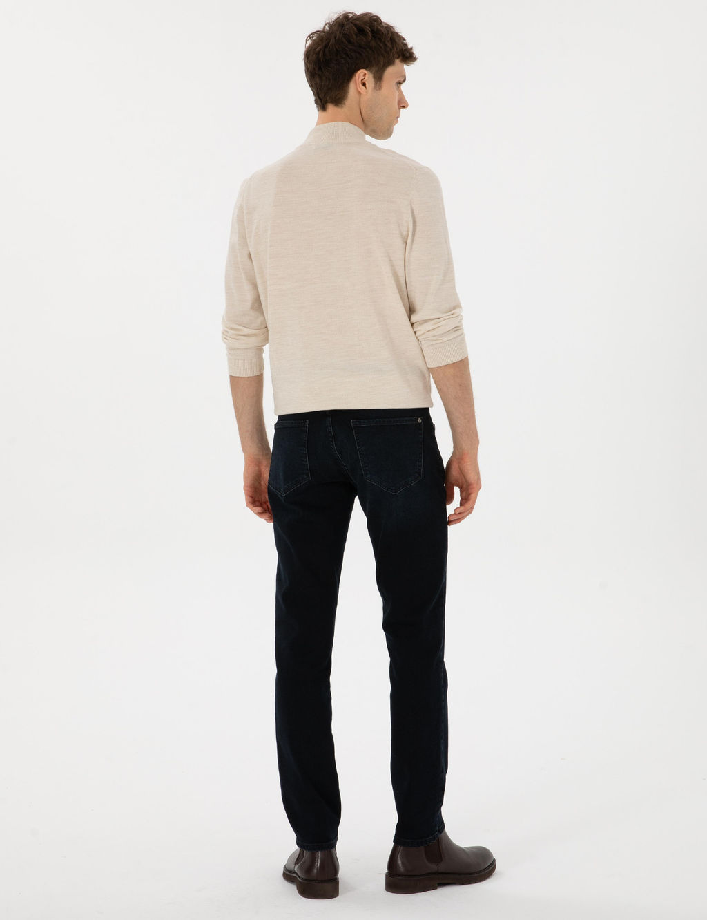 Koyu Lacivert Slim Fit Pamuk Kar___ml_ Jean Pantolon - Cacharel фото 4