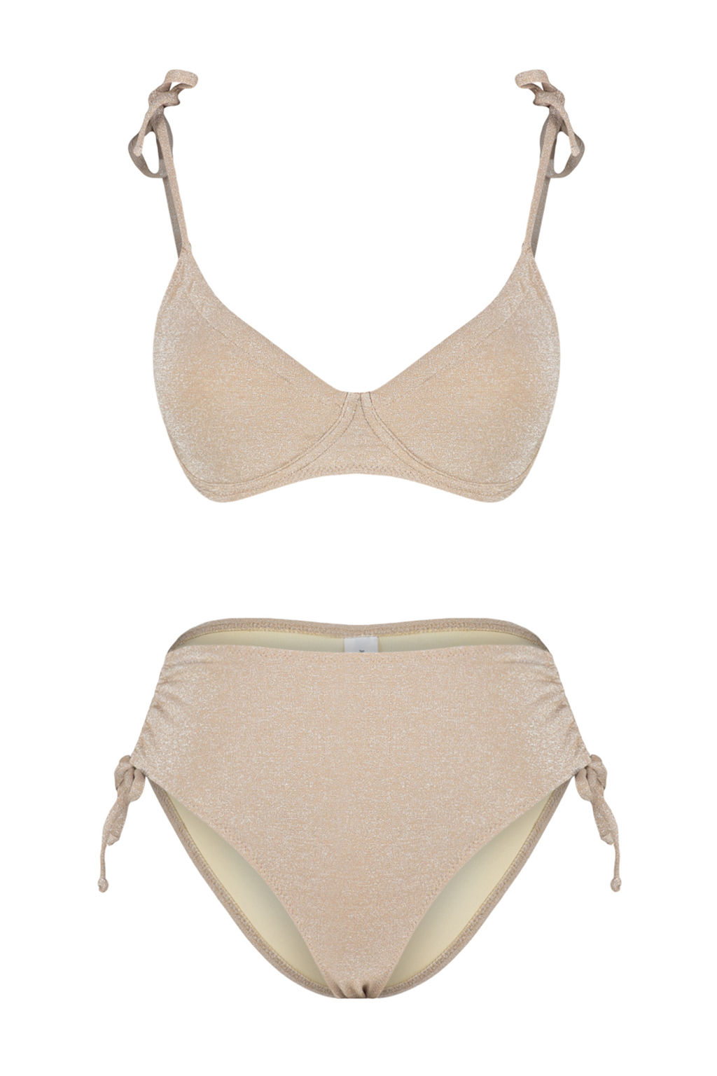 TRENDYOLMILLA Lacivert Balkonet Baglamal? Simli Yuksek Bel Hipster Bikini Tak?m? TBESS24BT00136 фото 21