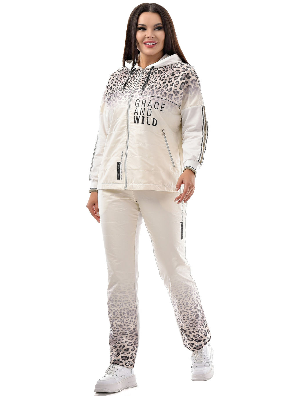 Толстовка из футера комбинированного с принтованной плащевой тканью - А+б коллекция фото 17