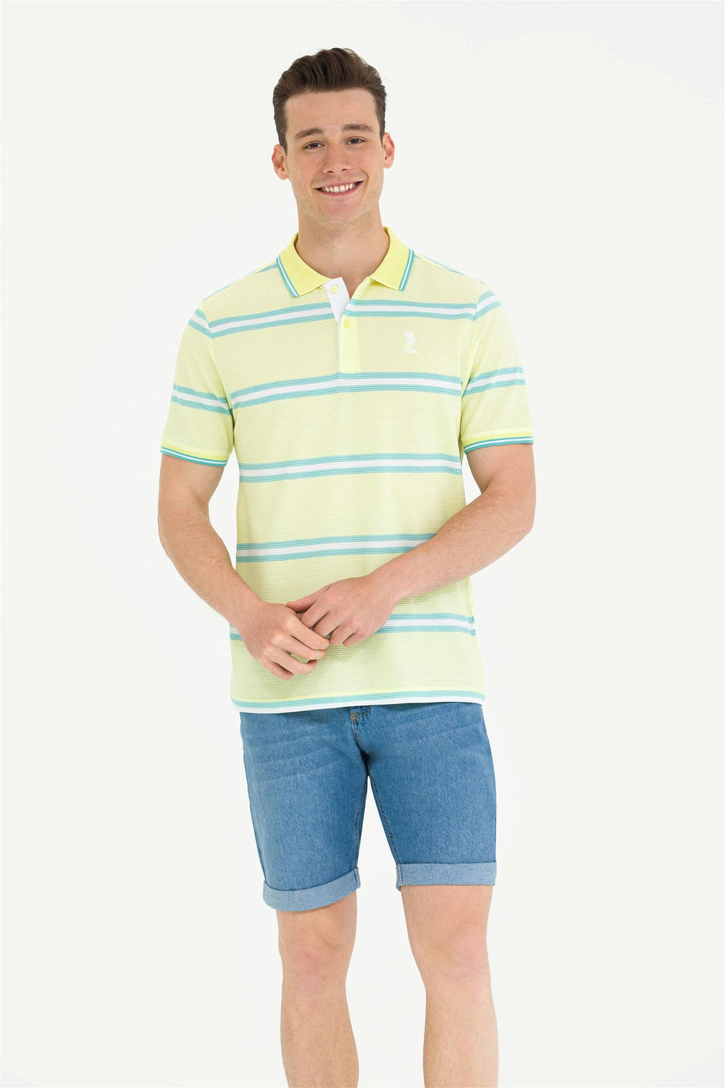 Мужская светло-желтая футболка - U.s. polo assn фото 9