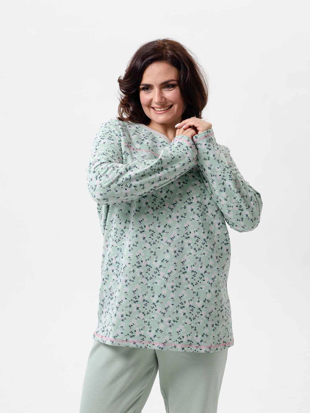 Пижама женская, цвет зеленый