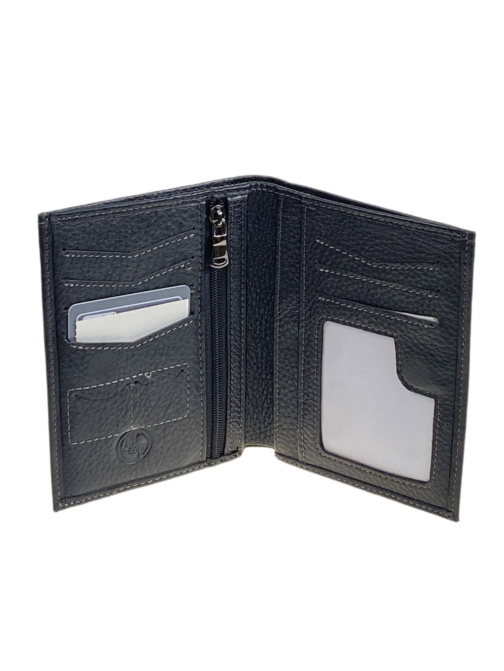 Мужское портмоне из натуральной кожи, цвет черный - Greta фото 2